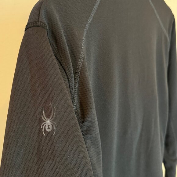 Spyder 1/4 Zip Baselayer Pullover Sweater in Black Unisex Mens SM - Picture 7 of 9